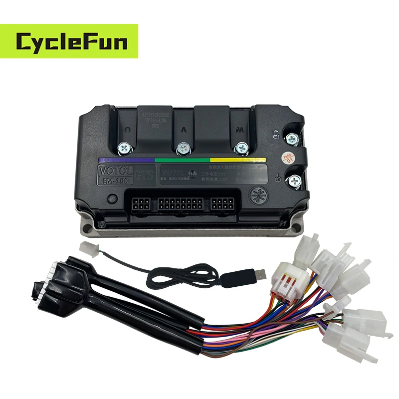 24FET Brushless 3KW-5KW Votol EM180 GTS BLDC 48V-72V Hall Controller with DKD ONE-LIN Display for Electric Motorcycles Scooter