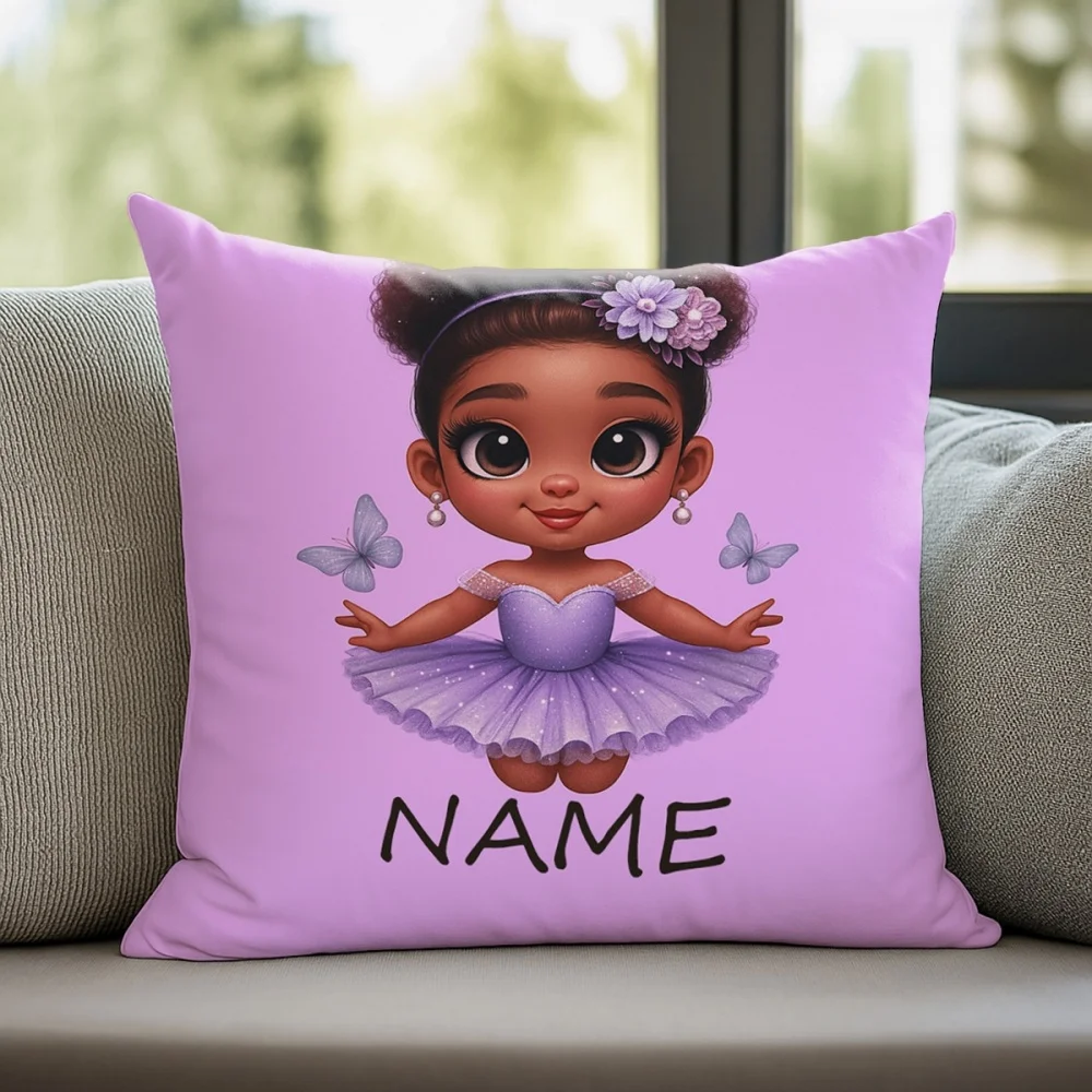 1Pc Personalized Custom Text/Name Purple Throw Pillow, Double-Sided Printed Design, Soft Plush Cushion with Insert, Perfect Gift