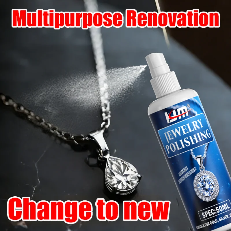 KJM All-in-One Non-Toxic Jewelry Cleaner Instant Shine Polishing Spray for Gold Silver Diamonds Watches - Jewelry Care Solution