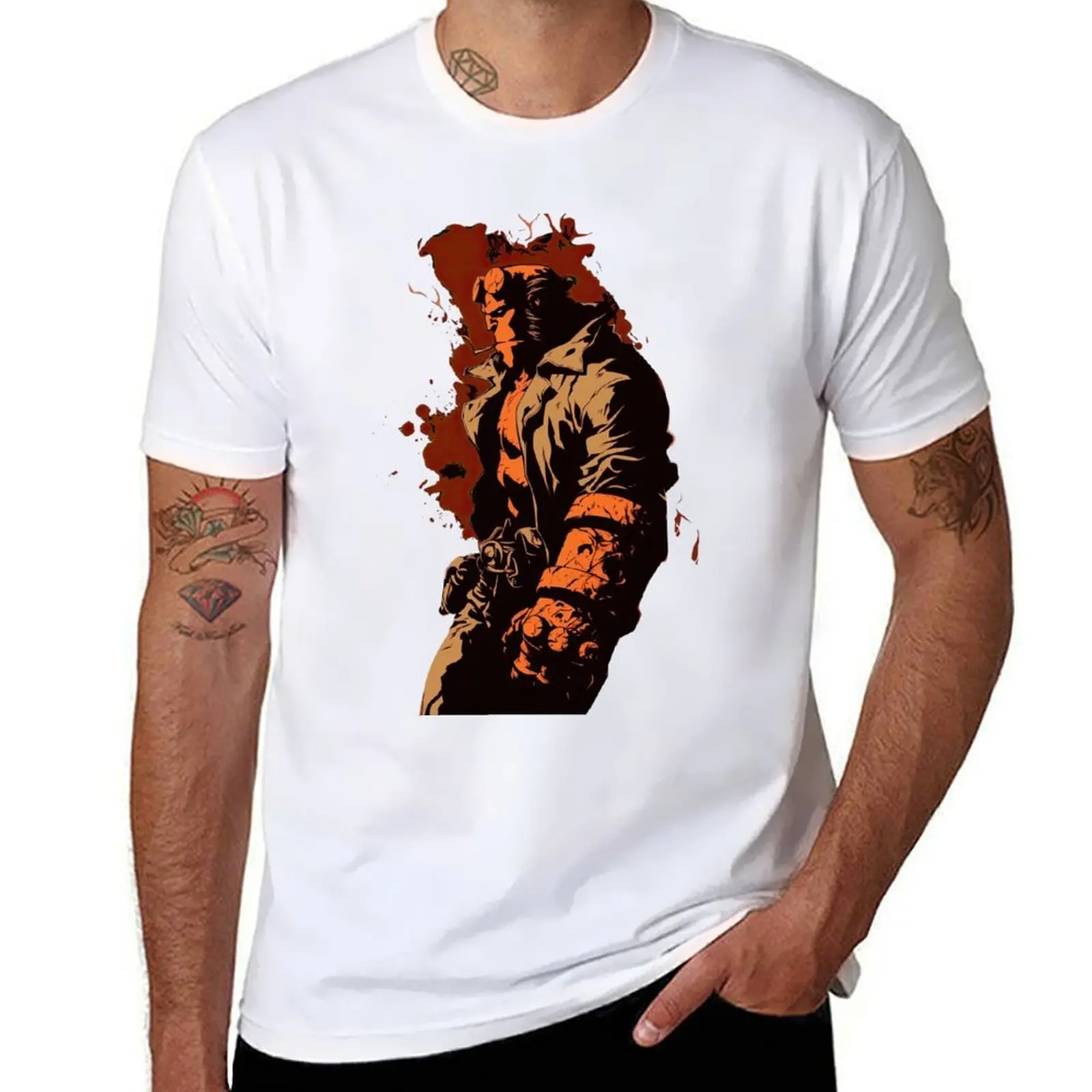 

hellboy side profile T-Shirt t shirts for man cotton soft anime t shirts oversize T-Shirt