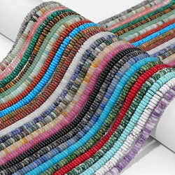 2x6mm Natural Stone Spacer Beads Agates Chalcedony Jades Slice Bead Loose Flat Stone Beads for Jewelry Making Necklace Bracelets