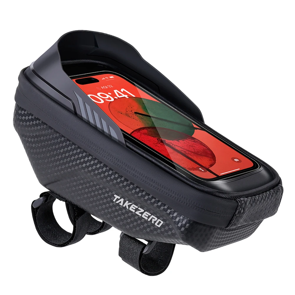 

1L Bicycle Front Frame Bag Waterproof Bike Phone Holder Support Touch Screen Bicycle Upper Tube Bag for Smart Phones 4.7-6.8in