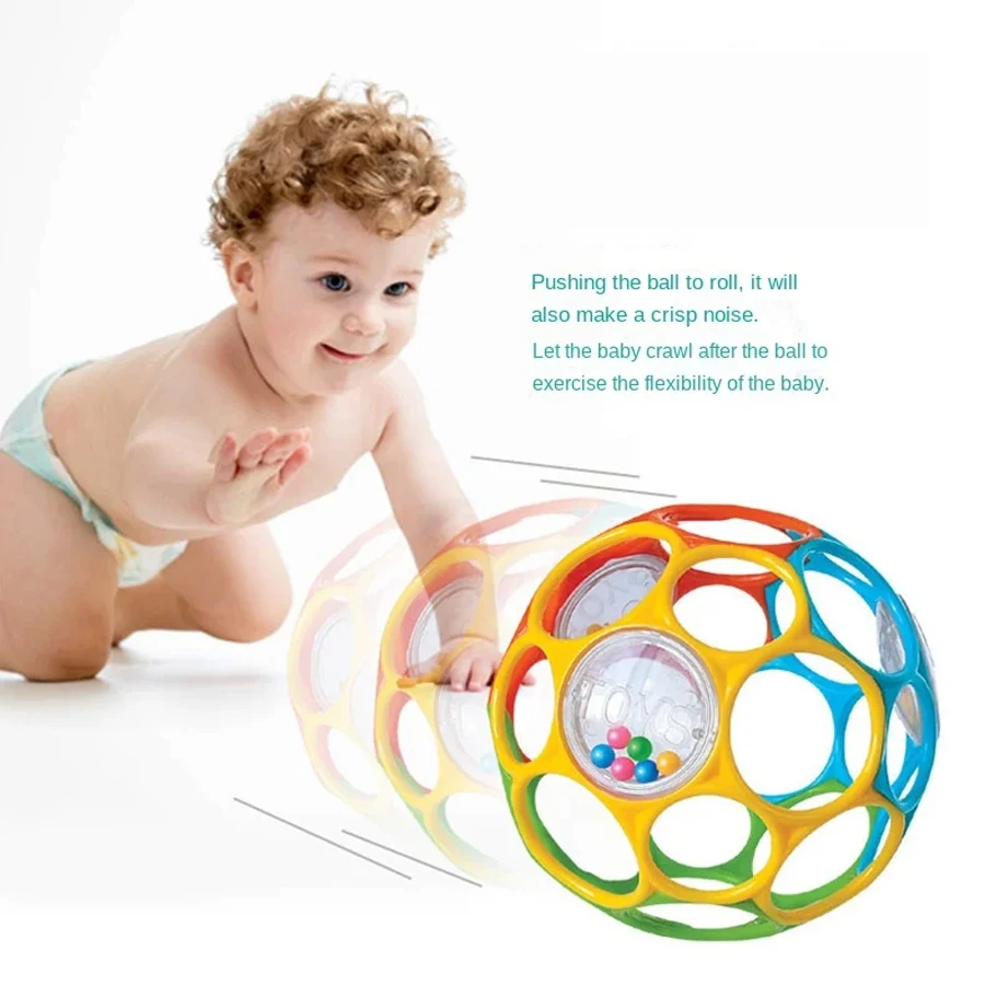 Soft Baby Grasping Ball Rattles with Bell Ball Early Education Educational Sensory Toy Random Color