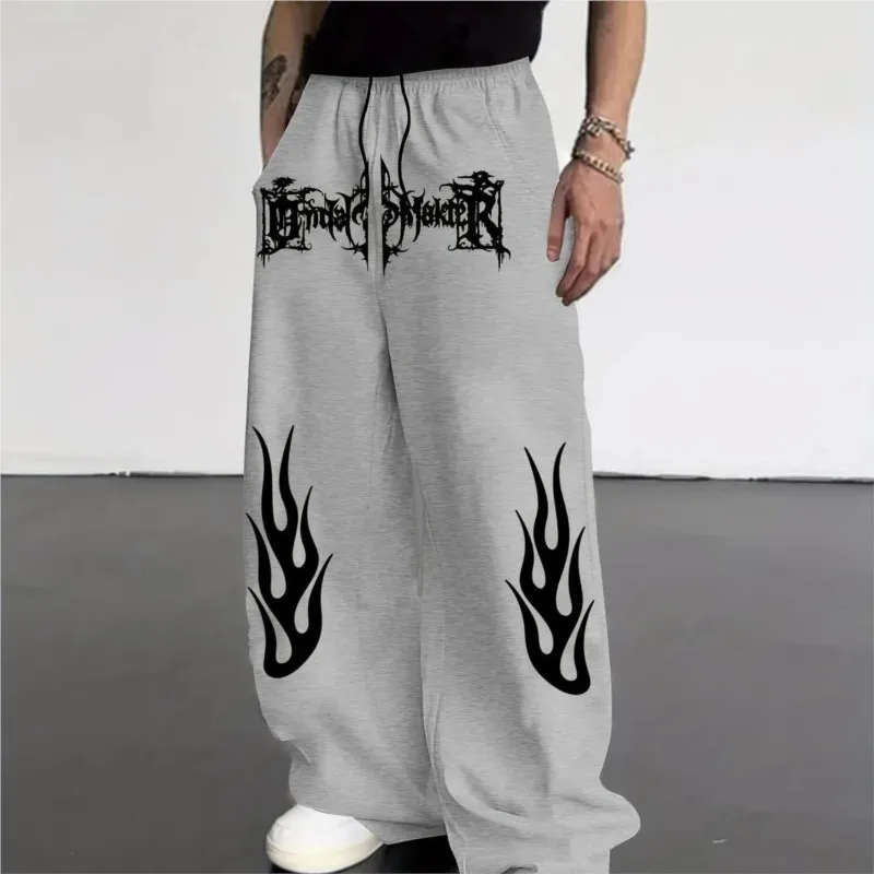 Gothic dark style men's casual sports jogging pants fashion trend sports long wide leg pants men clothing baggy pants Trousers