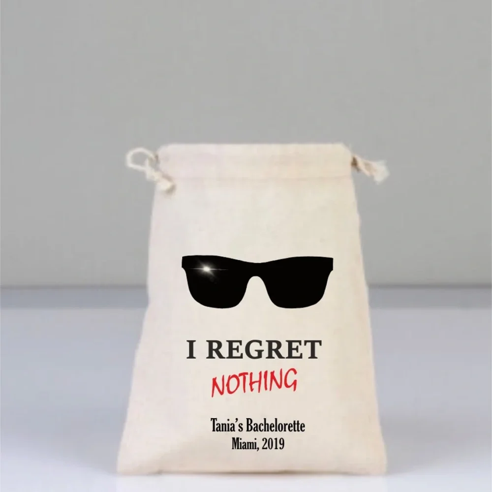 20 I Regret Nothing Bachelorette Party Hangover Kit,Drawstring Mini Favor Bags,Wedding Part Favor,Sunglass,Bachelorette weekend