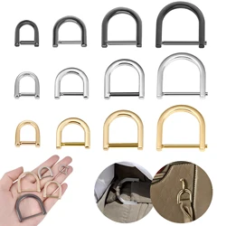 2Pcs Open Screw D Ring Buckle Shackle Clasp for Leather Craft Bag Strap Belt Handle Shoulder Webbing Metal Detachable Buckle