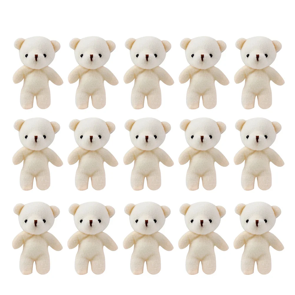 

18 Pcs Mini Bear Portable Tiny Bears Adorable Panda Statue Hanging Pendant Cloth Bag Supplies Mother White Shape Cards