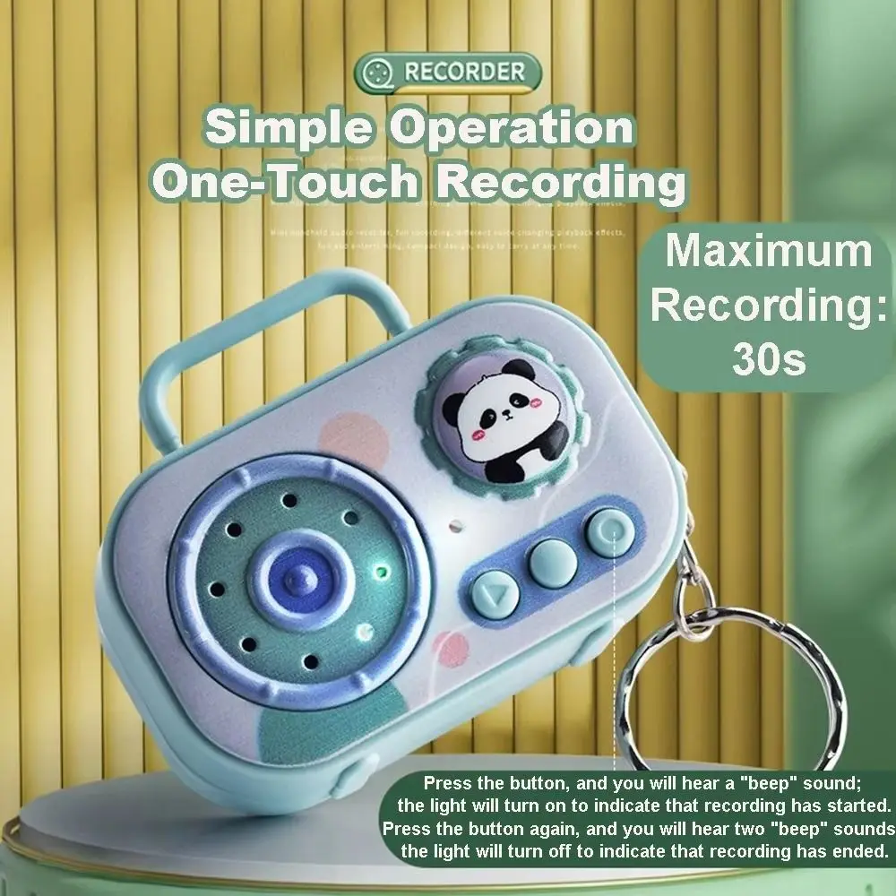 Can Record Musical Voice-Changing Recorder Keyring Recordable Cassette Recorder Retro Tape Recorder Keychain Tape