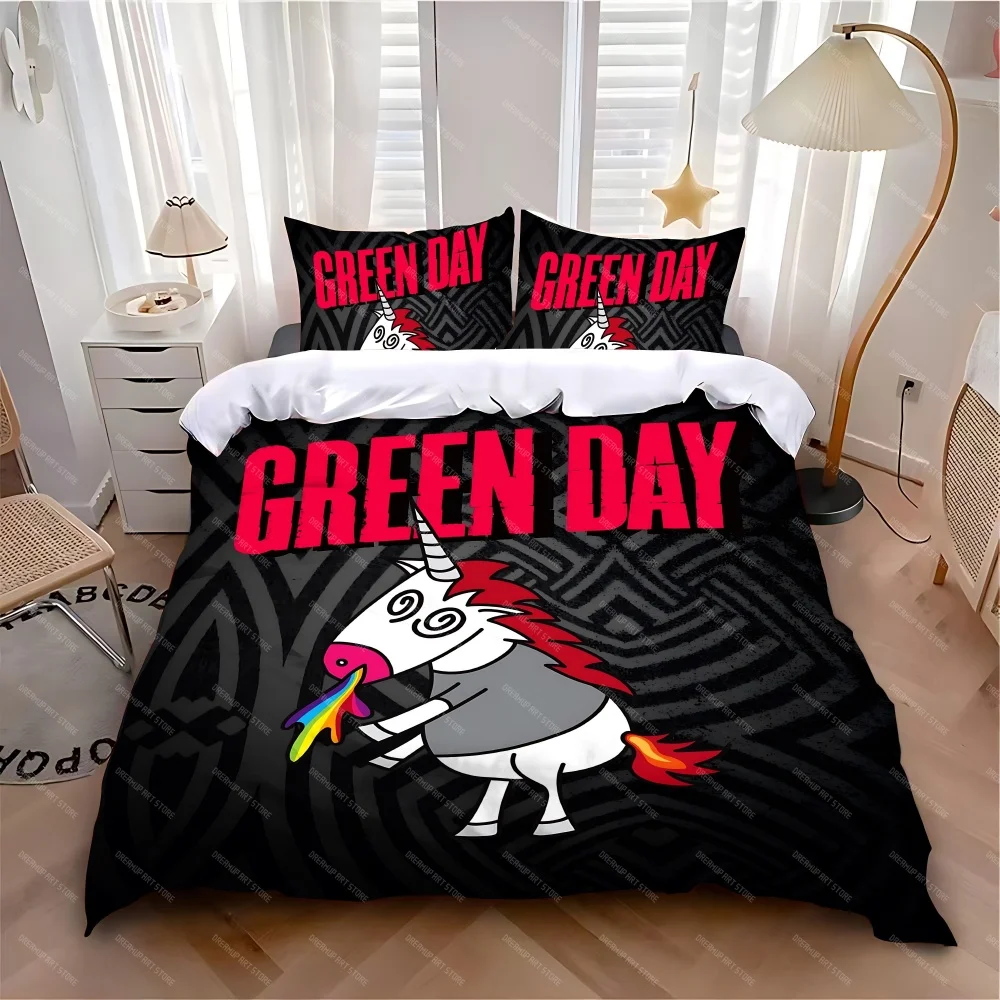 3D Printed Green Day AMERICAN IDIOT Bedding Set for Boys Girls Duvet Cover Pillowcase Twin Queen King Full Single Double Sizes