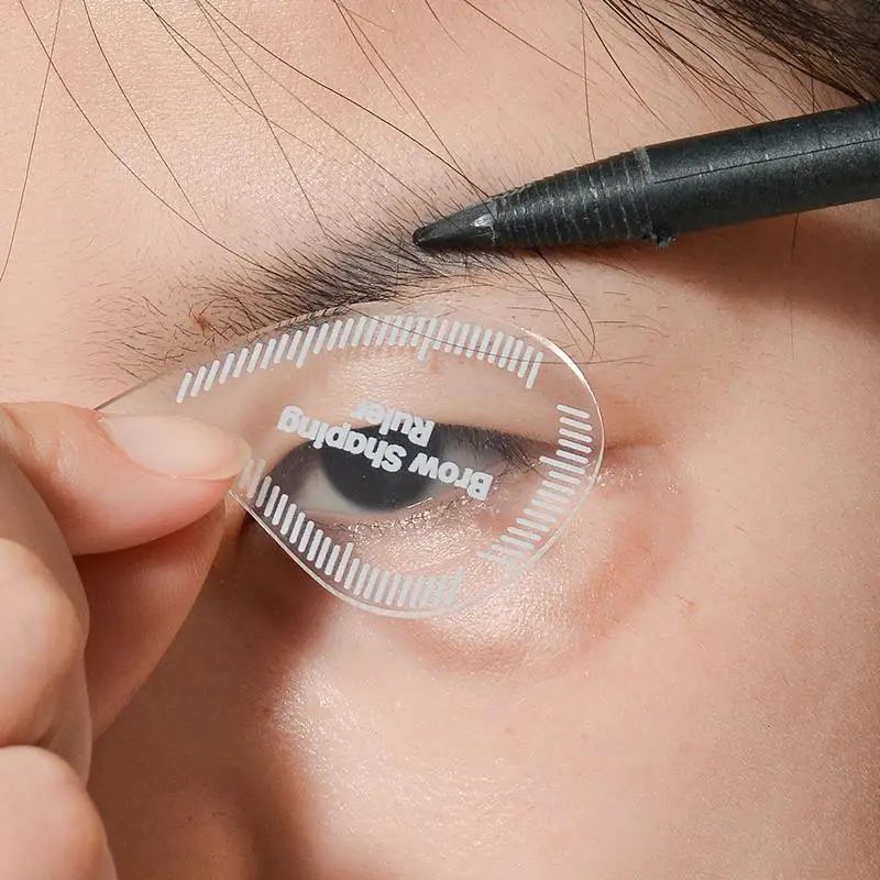 1Pc Tear Drop Arch Brow Mapping Tool 1 Minute Brow Shaping Ruler Template Stencils Fast Drawing PMU Eyebrow Hair Stroke Eyeliner