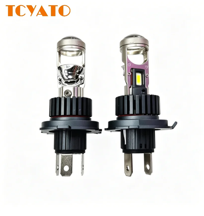 TCYATO 2PCS M01R through-hole integrated H7H4 lens tangential LED headlights for automobiles and motorcycles