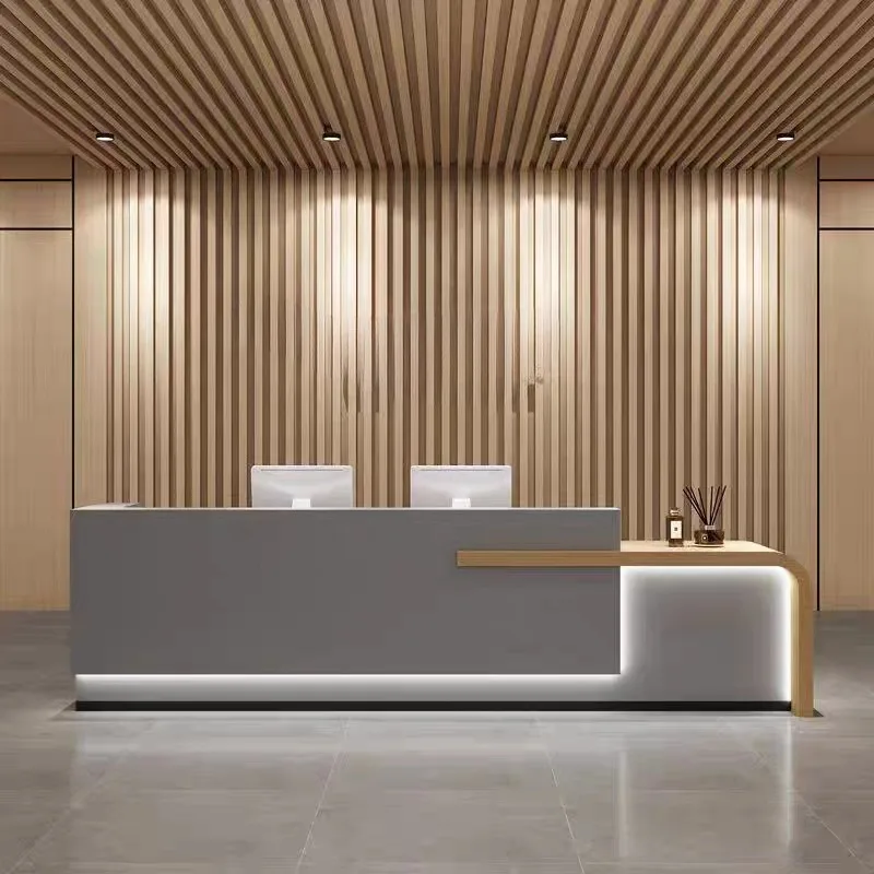 Painting Front Desk Hotel Lobby Atmospheric Service Reception Desk Marble Hotel Lobby Service Bar