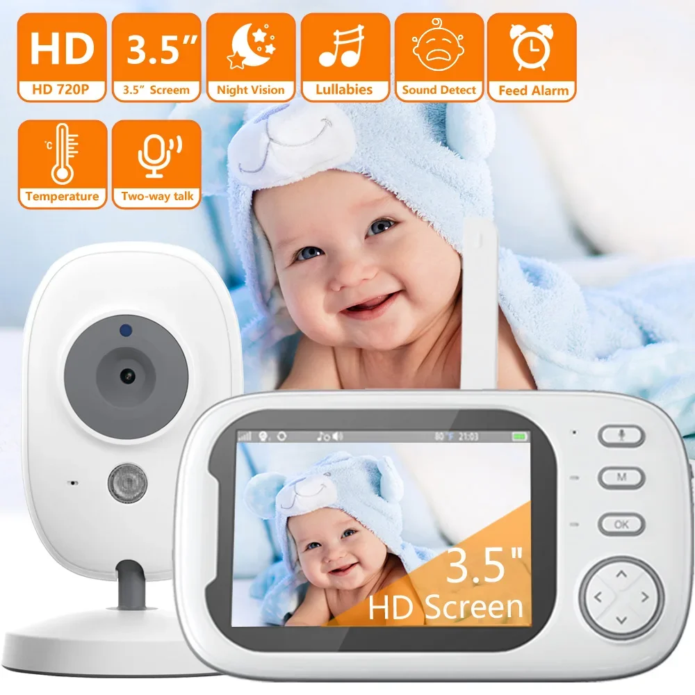 3.5 inch Video Baby Monitor with Camera Wireless Protection Smart Nanny Cam Temperature Electronic Babyphone Cry Babies Feeding