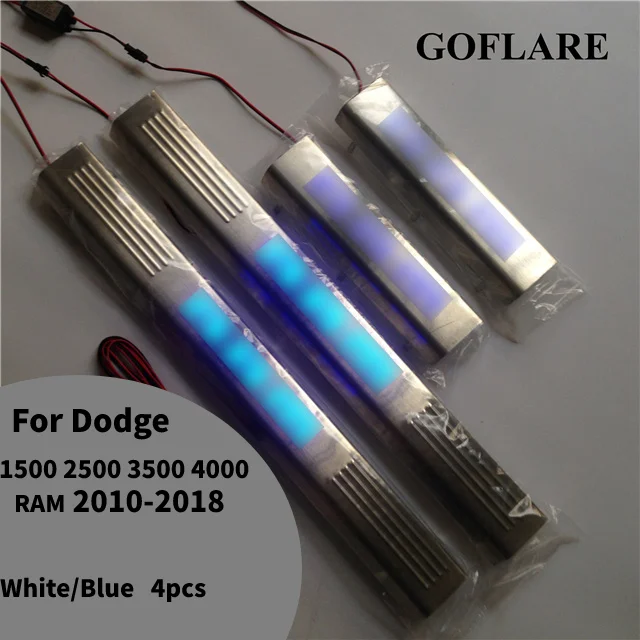 

Car Accessories For Dodge Ram 1500 2500 3500 4000 2010-2018 Led Door Sill Scuff Plate Pedal Entry Guard Cover welcome Pedal