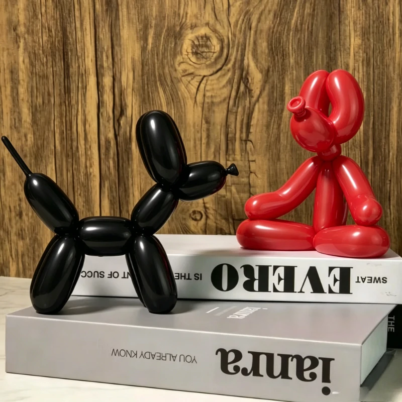3D Embossed Cute Balloon Dog Sculpture Ornament, Healing Decor for Living Room Bookshelf, Valentine Gift, 1 Pack