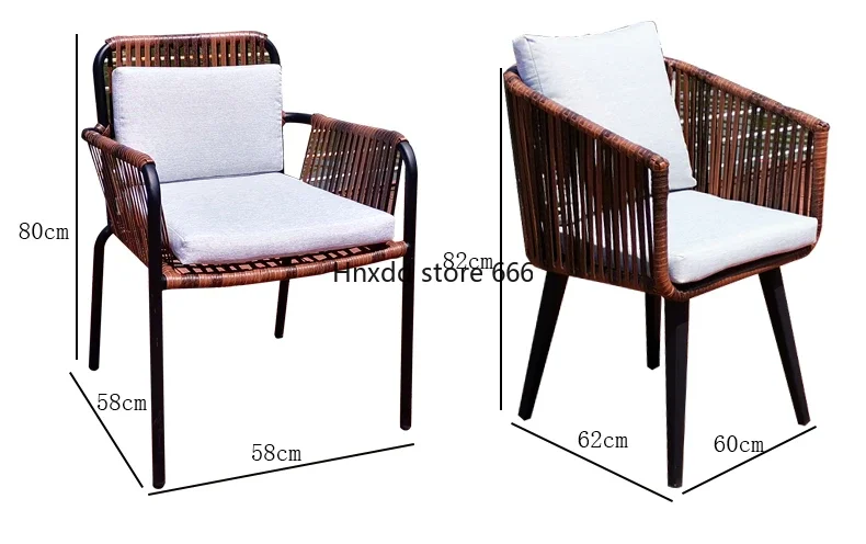 

Outdoor dining table and chairs three-piece combination cafe garden terrace balcony rattan chair