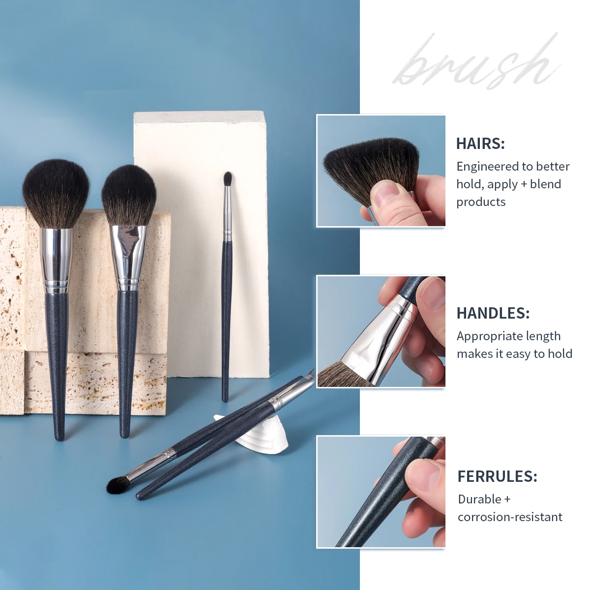 OVW 11pcs Makeup Brushes Set Cosmetic Powder Eye Shadow Foundation Blush Blending Concealer Beauty Make Up Tool Brushes