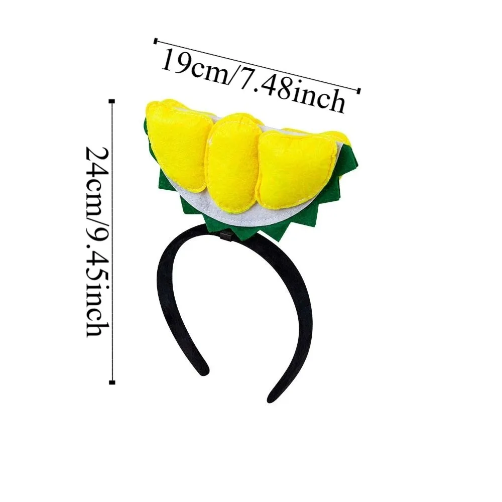 Ernährungsmonat Cartoon Obst Haarreifen Sonnenblume Durian Kreatives Stirnband für Erntefest Kopfschmuck Personalisiert