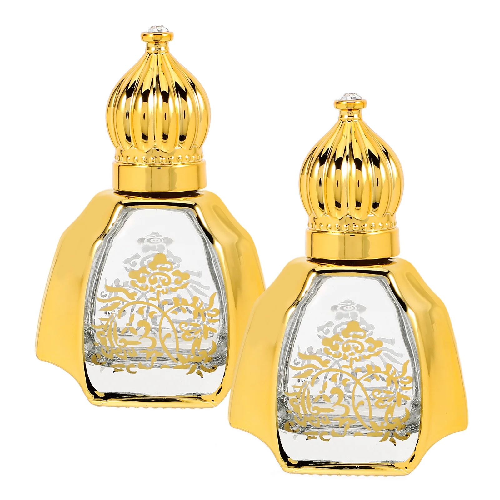 2 قطعة زجاجات عينة الزيت العطري خمر نمط إعادة الملء الزجاج لفة على زجاجة المحمولة العطور السفر الحاويات الأسطوانة الفارغة