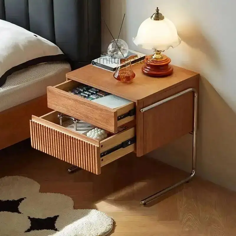 European Unique Nightstands Walnut Brown Luxury Wood Organizer Bedsides Table Bedroom Design Teen Nordic Cabeceros Furnitures