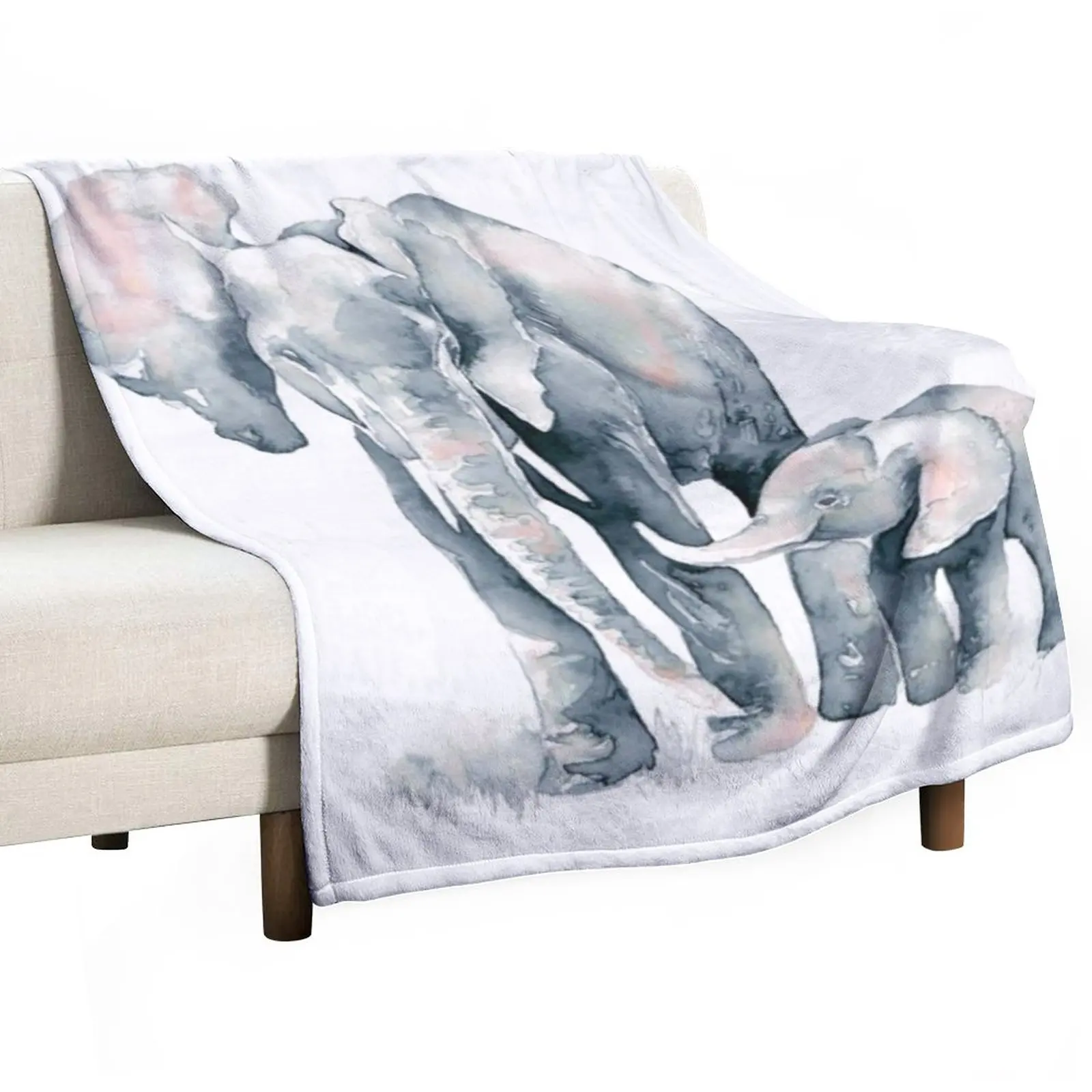 

Mother and Baby Elephant Throw Blanket Blanket For Sofa Bed covers