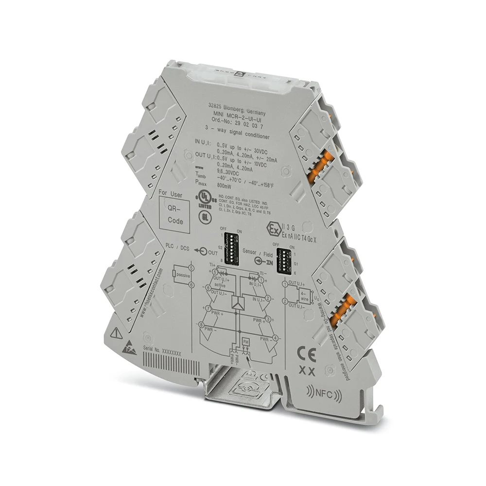 2902037 MINI MCR-2-UI-UI 3-way Signal Conditioner For Phoenix