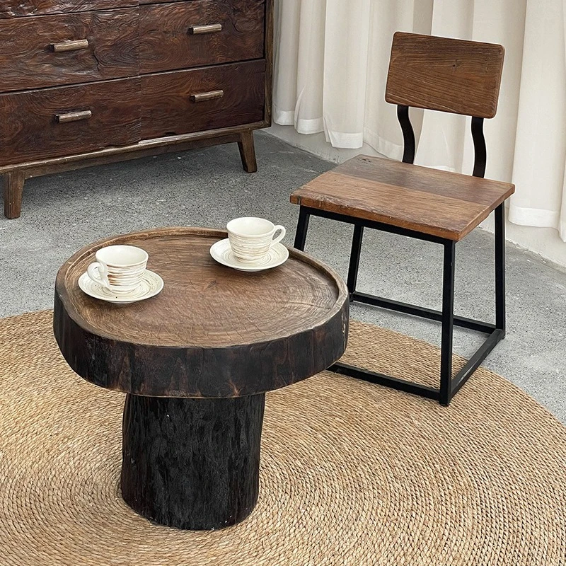 

Round coffee table restaurant small table medieval furniture courtyard decoration household balcony table