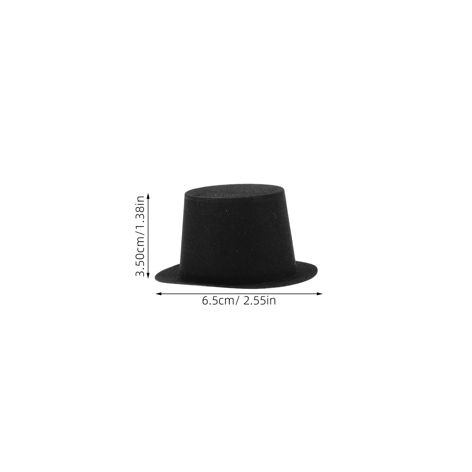10Pcs Mini Black Top Hat Christmas DIY Decoration Supplies Festive Craft Props Holiday Party Favors Home Table Scene Ornaments