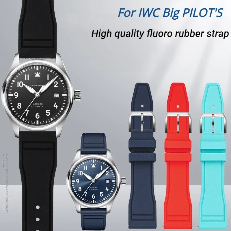 Quick release watch strap 20 21 22mm For IWC IW388109 IW387901 fluoro rubber Mark 18 Portugal watchband Stainless steel buckle