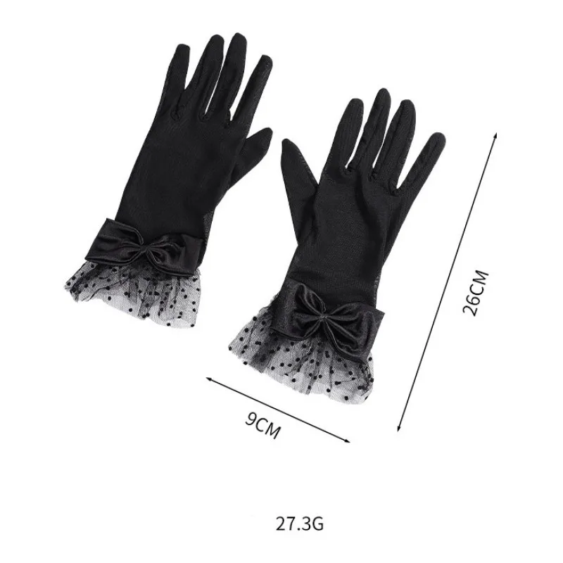 Summer Women Fashion Personality Flower Sexy Lace Sunscreen Cycling Drive Thin Mesh Bow Gloves Etiquette Cosplay Elasticity