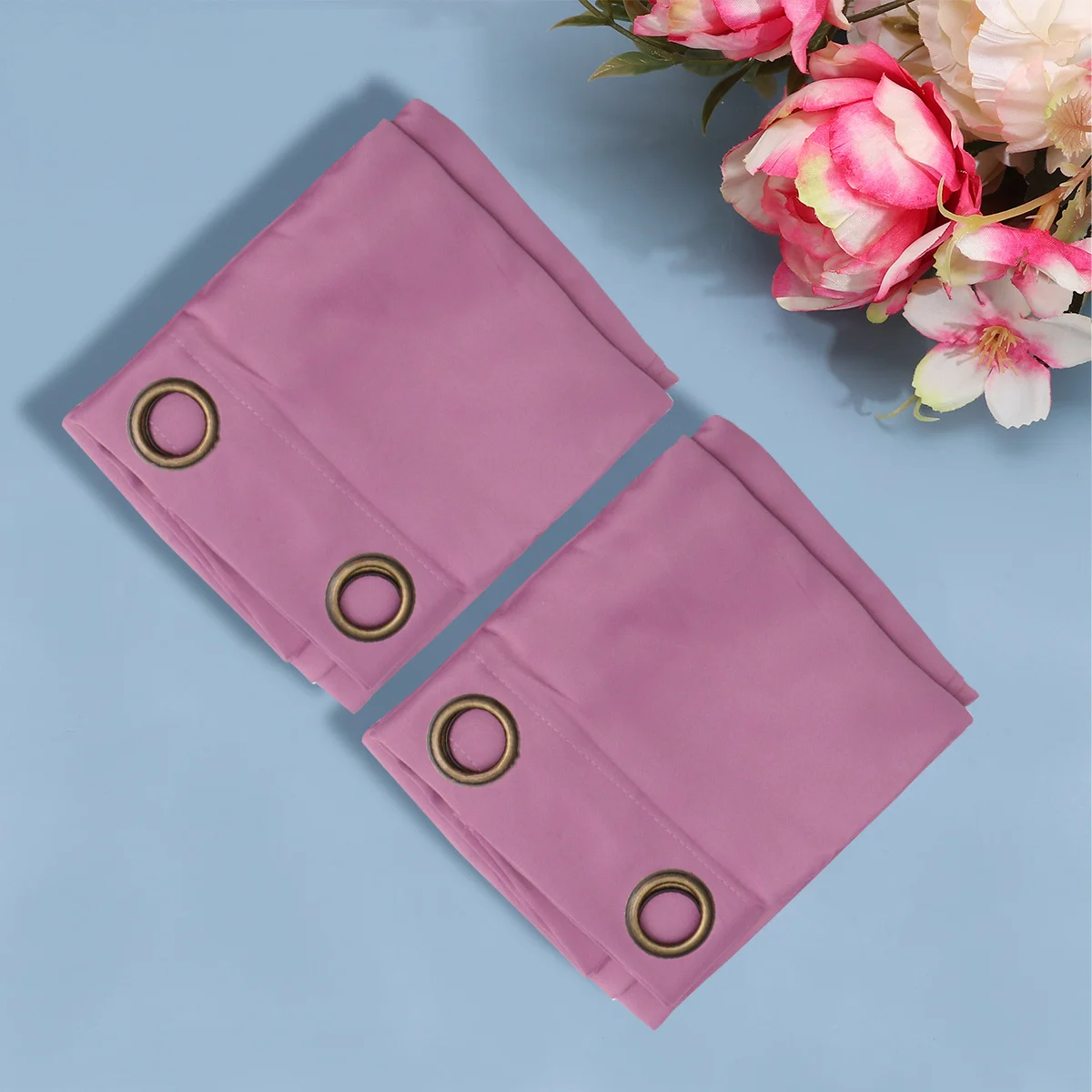 2Pcs Blackout Curtain for Home Heavy Duty Window Curtain Uv Protection Light Filtering Living Room Bedroom Decor Purple