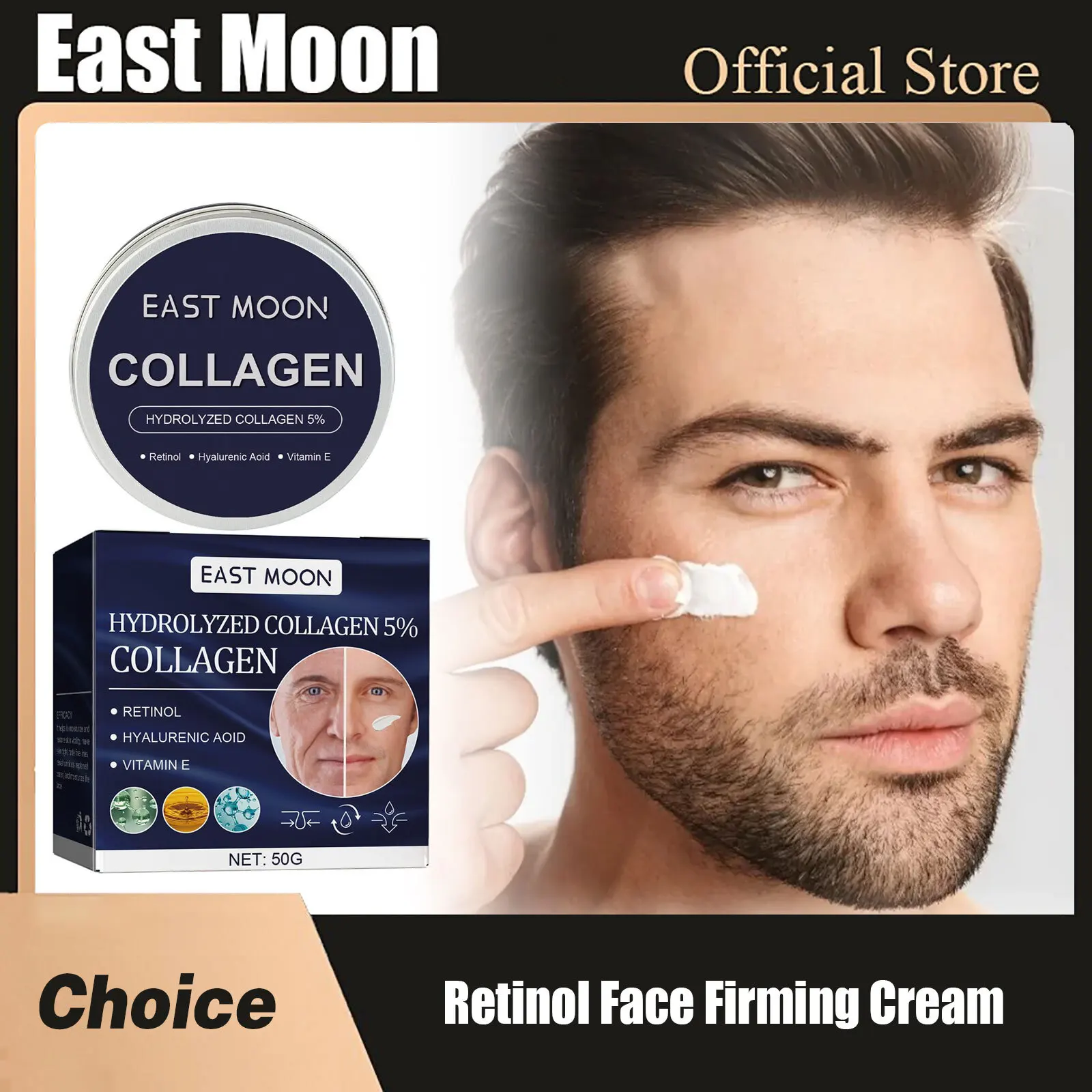 

Collagen Anti A-ging Cream for Men Remove W-rinkle Fade Fine Lines Firming Lifting Acne Hyaluronic Acid Moisturizing Cream