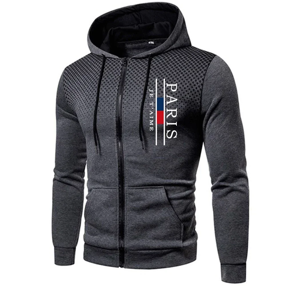 Men's Hooded Sweatshirts Printing Casual Hot Sales Zipper Jacket Sports Pants Quality Jogging Men Clothing Office Round Dot Coat