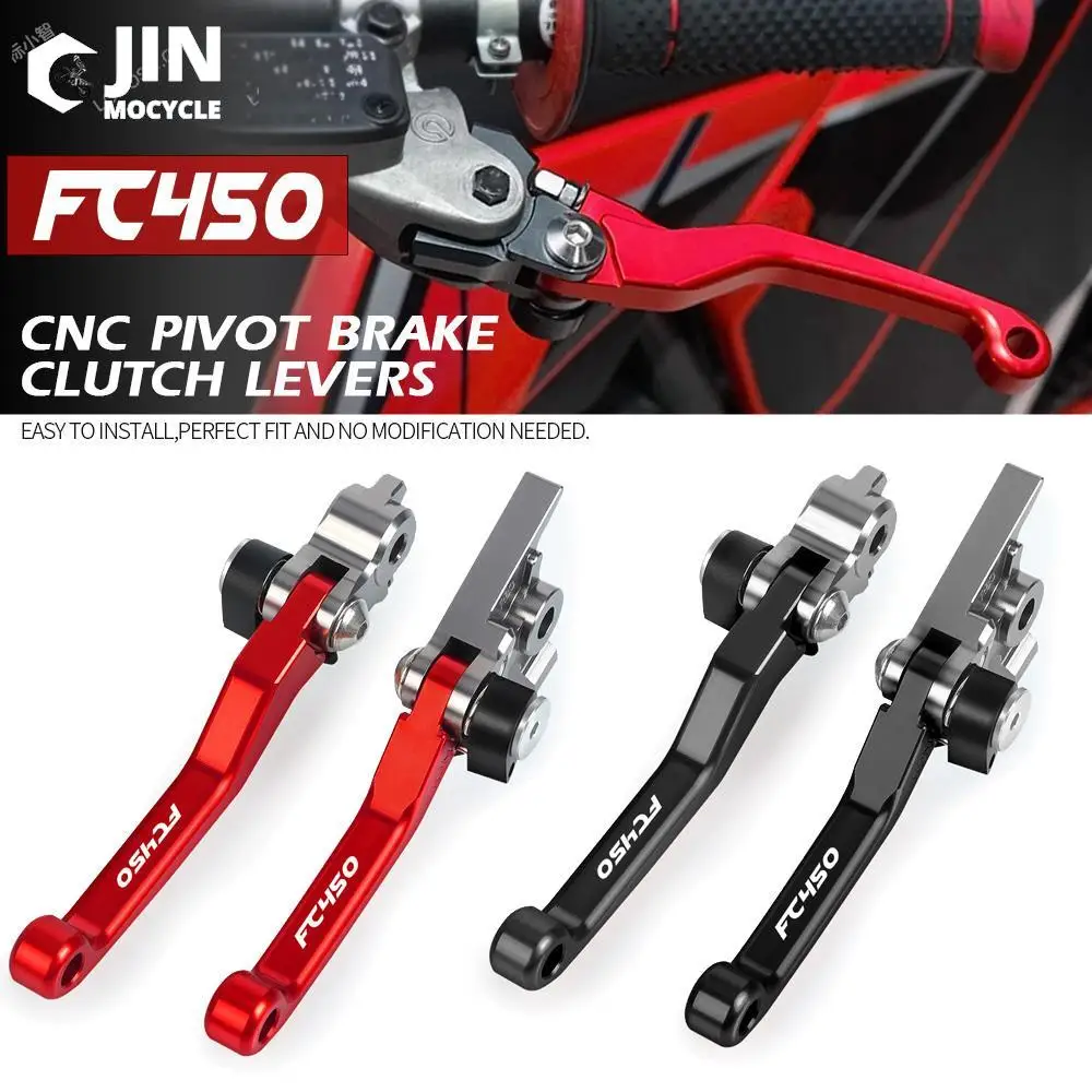 

For HUSQVARNA FC450 2016 2017 2018 2019 CNC Aluminum Motorcoss Pit Dirt Bike Pivot Foldable Brake Clutch Levers With LOGO FC450