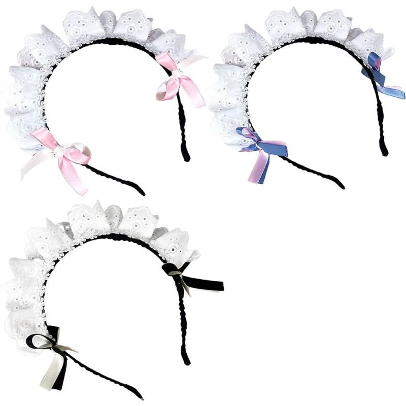 

Maid Headbands Women Girls Lolitas Headbands Soft Fabric Headwear Theme Party Head