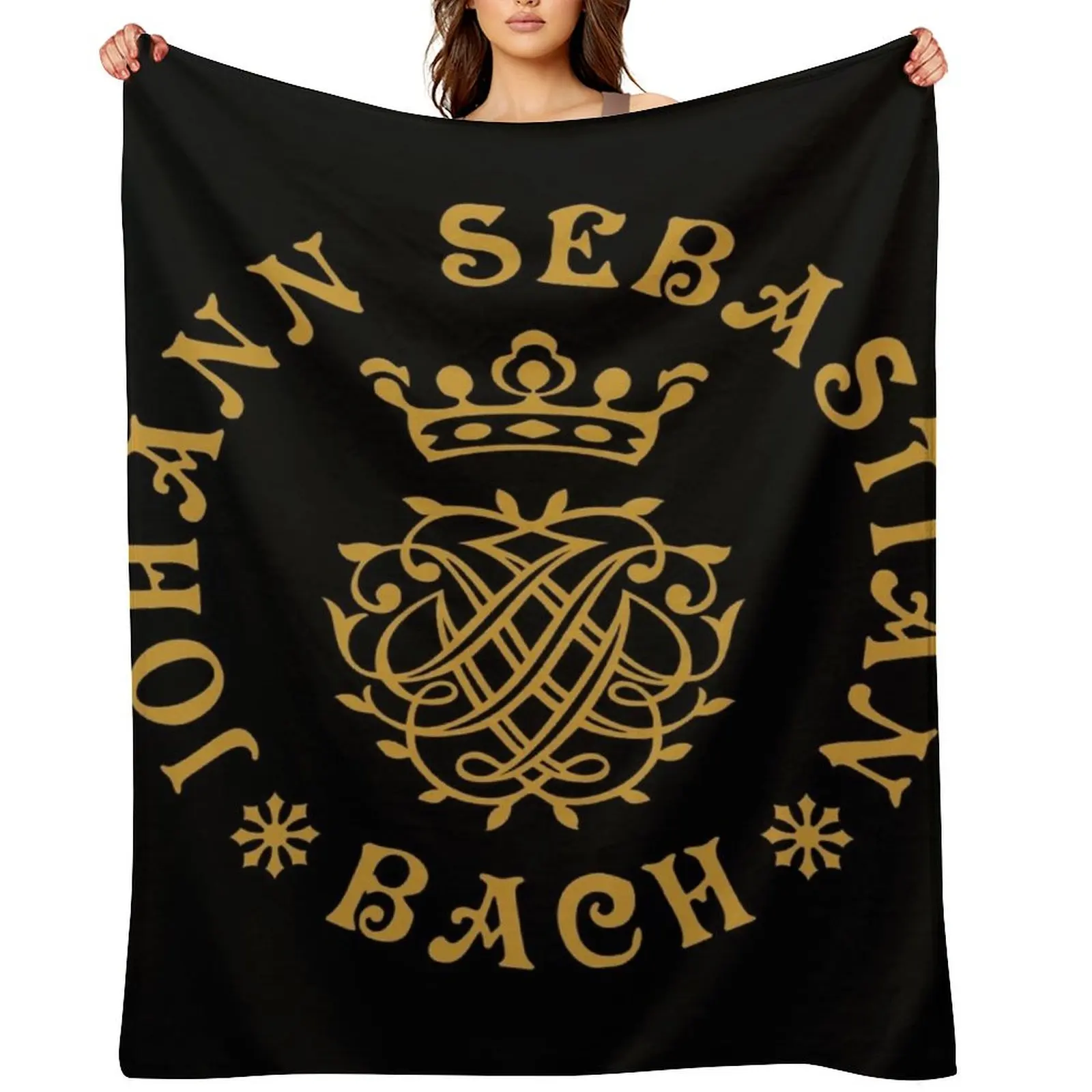 

Johann Sebastian Bach - Monogram - 01 Throw Blanket Decorative Sofas For Sofa Thin Furrys Personalized Gift Blankets