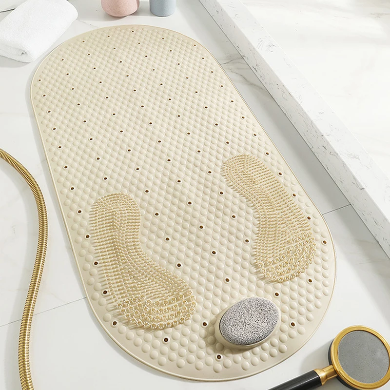 Bathroom Non-slip Mat Household Bathroom PVC Toilet Water-repellent Rubbing Stone Floor Mats Shower Room Massage Floor Carpet