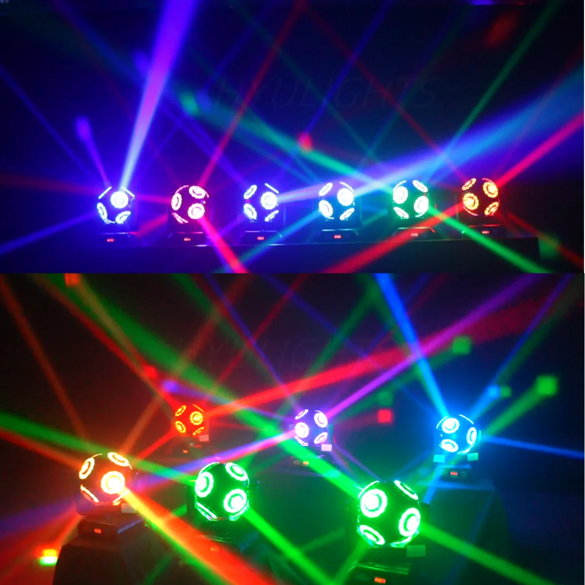 Imagem -05 - Rgbw 4in1 com Halo Rgb 3in1 Levou Feixe de Luz de Futebol Movendo a Cabeça dj Bar Stage Efeito Luz 8x15w