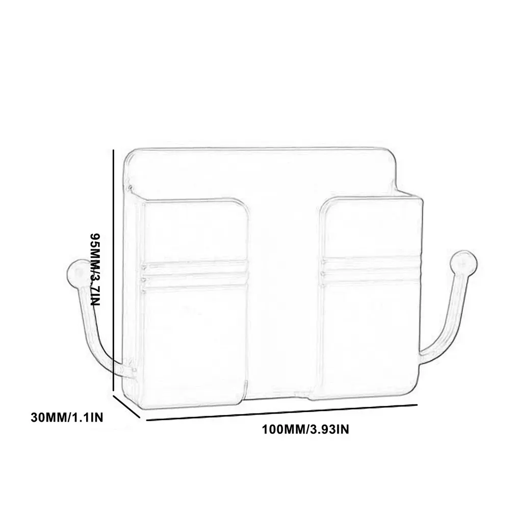 Multifunction Punch Free Wall Mounted Organizer Storage Box Remote Control Mounted Mobile Phone Plug Wall Holder Charging Hook