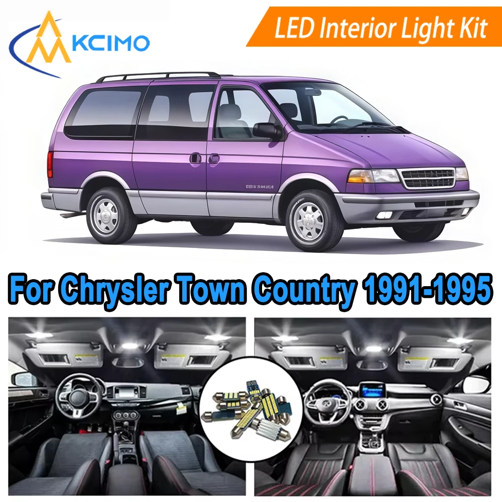 

Direct Fit LED Interior Bulb Set For Chrysler Town & Country (1991-1995) Super Bright 6000K LED Bulbs Dome Map Door Lights