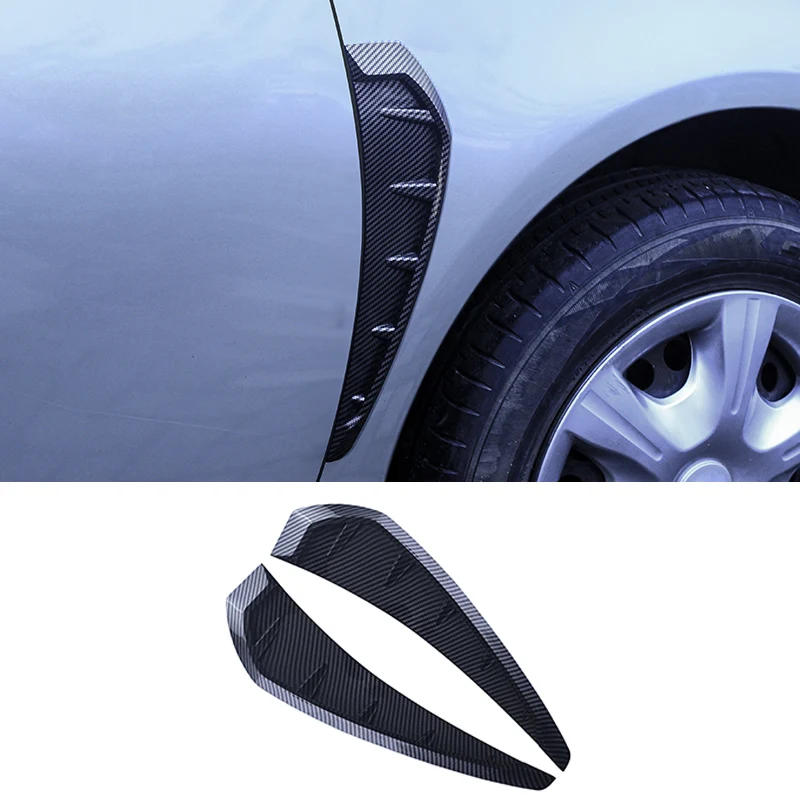 

2Pcs ABS Plastic Carbon Fiber Car Shark Grille Car Leaf Plate Simulation Outlet Vent Decor Side Air Flow Sticker For Honda Civic