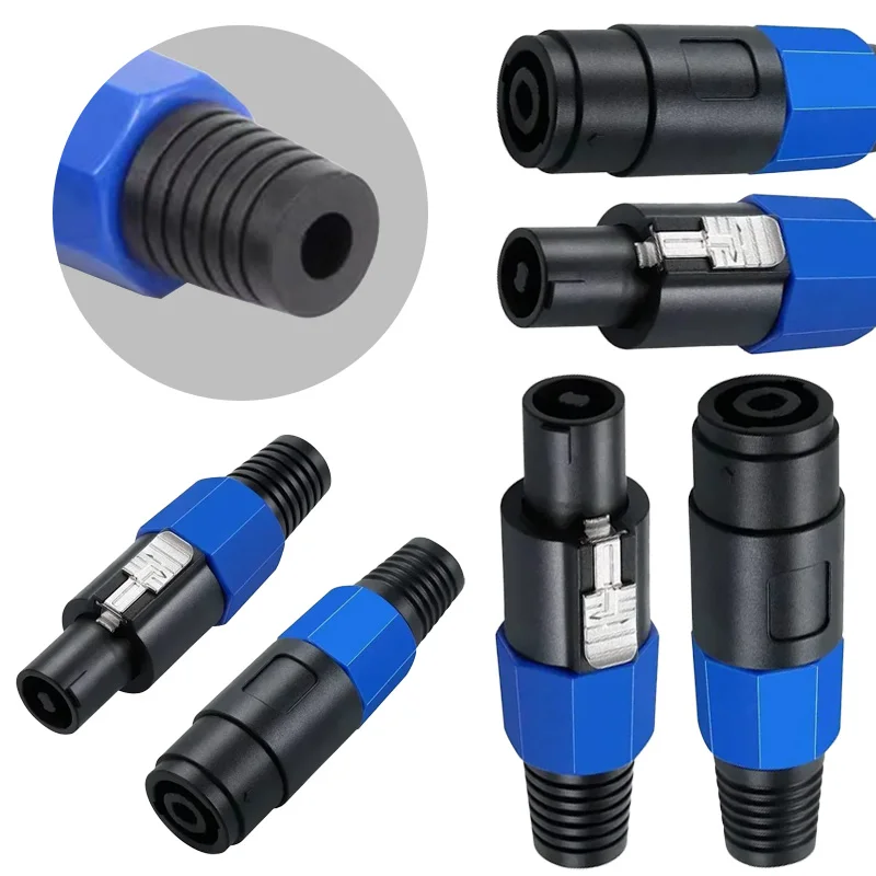 2/4Pcs Speaker Powercon Connector 4 Pin 4 Core Locking Plug Socket Professional Audio Power Plug Speakon Connector