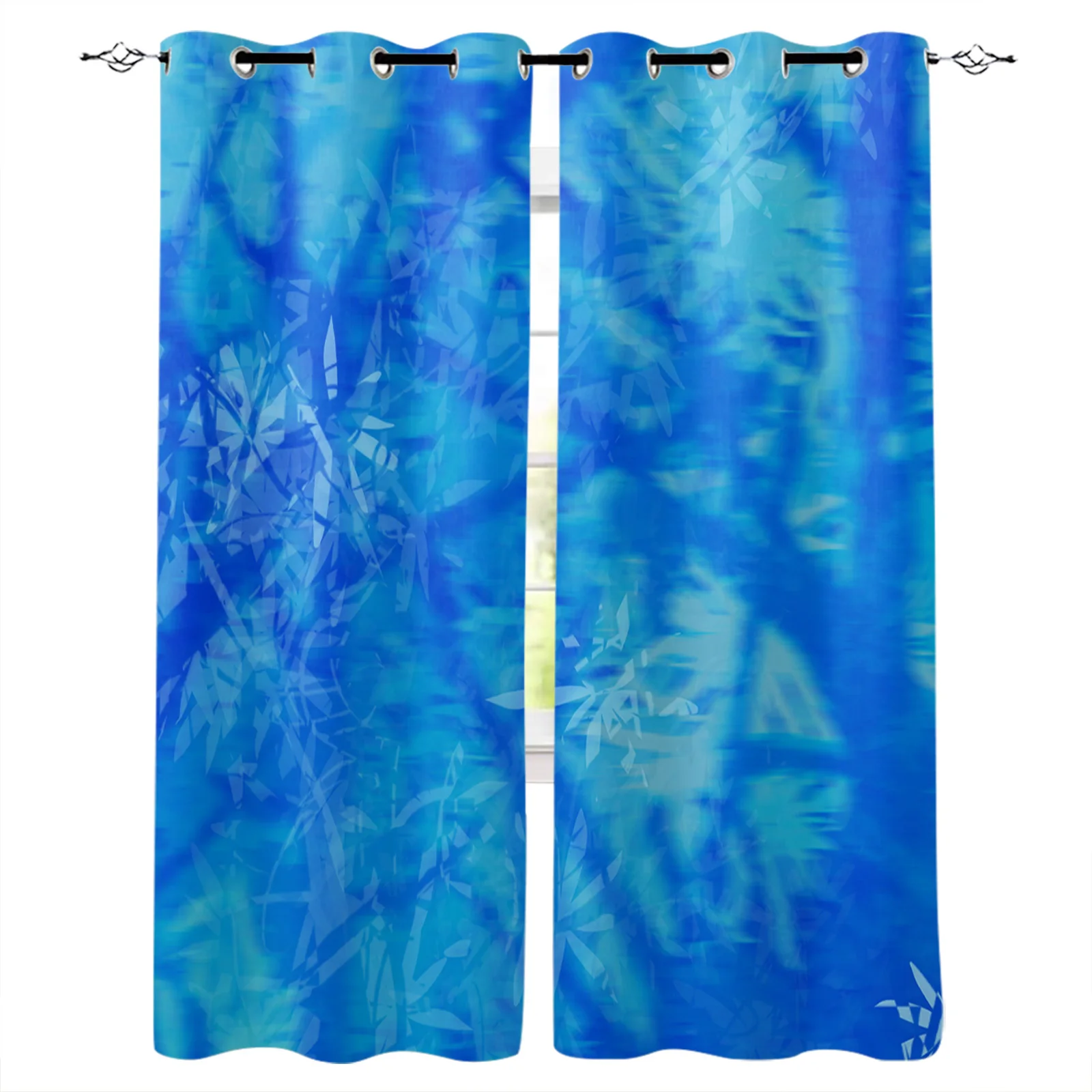 Mottled Shadows Abstract Shadows Blue Window Curtain Made Finished Drapes Home Decor Kids Room Window Treatments Curtains