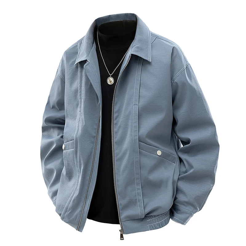 

New Casual Jacket Men Windproof Solid Autumn Loose Coat Biker Jacket Luxury Top Quality Winter Motorcycle Style Clothes