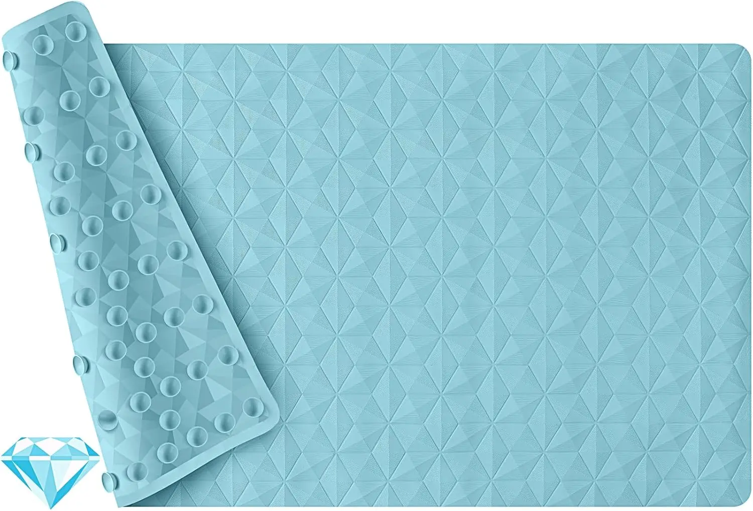 

Non-Slip Bathtub Mat with 241 Suction Cups, Diamond Pattern, Fatigue Relief, Machine Washable, 16x28 Inch