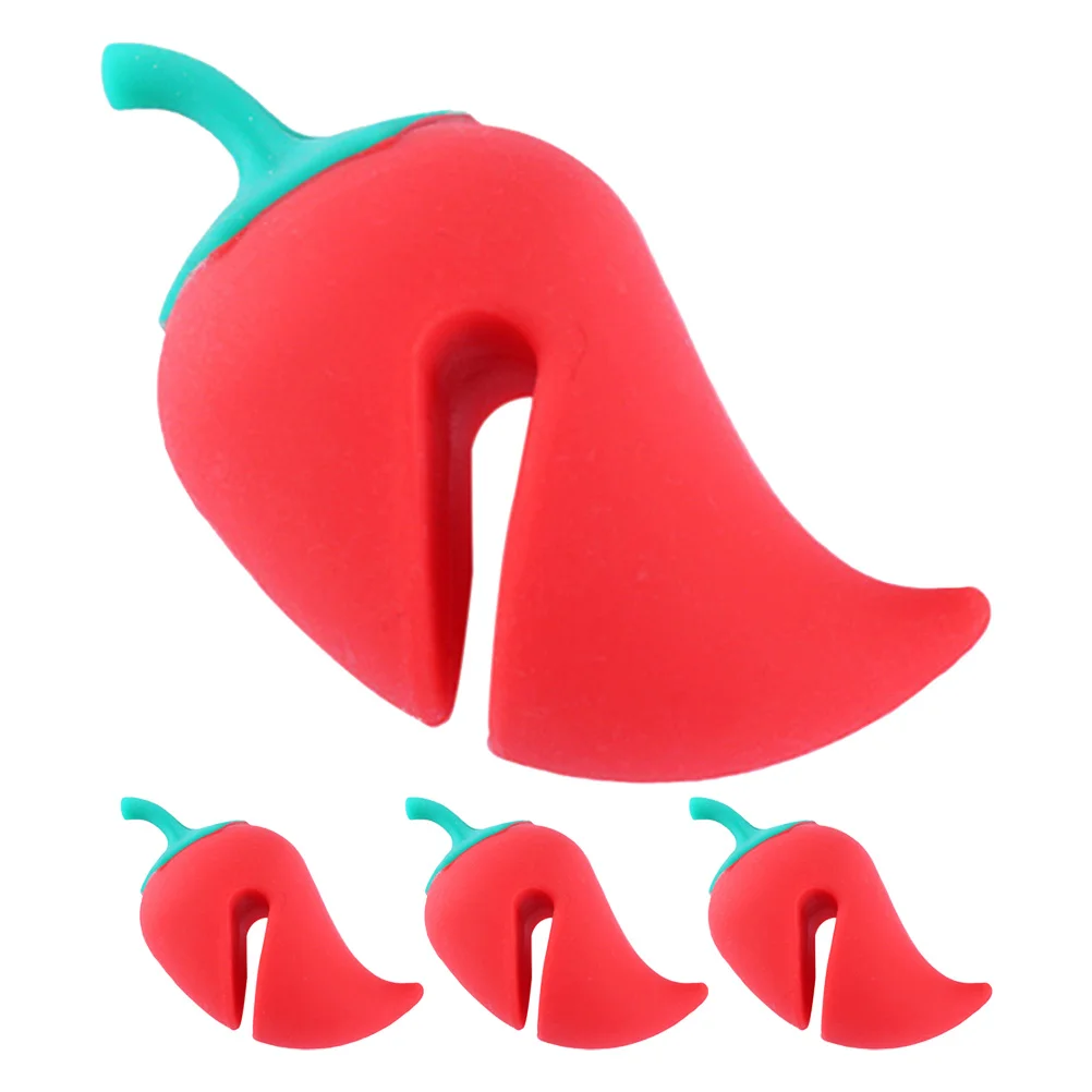 

4Pcs Silicone Pot Lid Lifters Heat Resistant Spill Proof Lid Riser Steam Releaser Boil Over Preventer Kitchen Gadgets