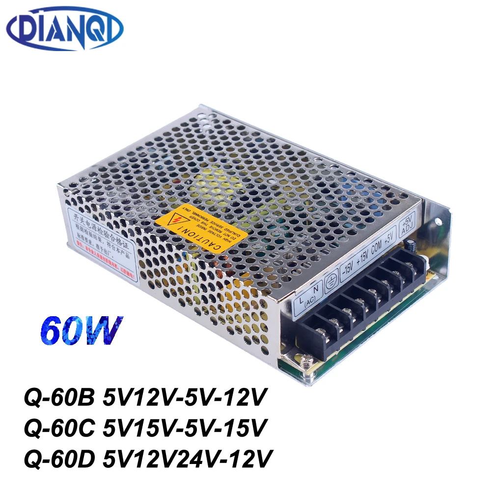 quad output power supply  60W 5V 12V -5V -12V power suply Q-60B ac dc converter good quality Q-60C Q-60D