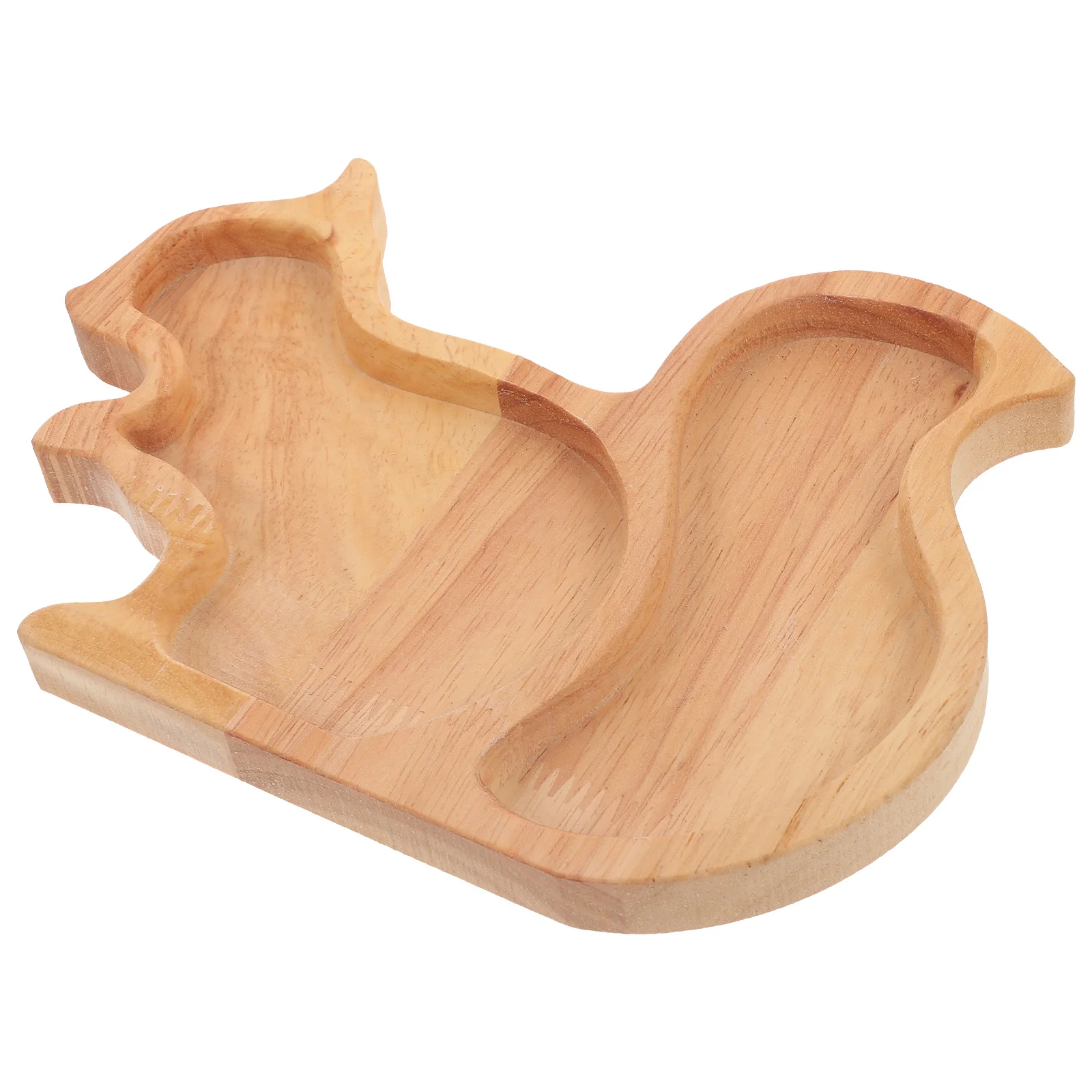 

Squirrel Shaped Tray Food Serving Plate Compartment Bread Dish Snacks Cake Kitchen Gadgets Wood Container Child