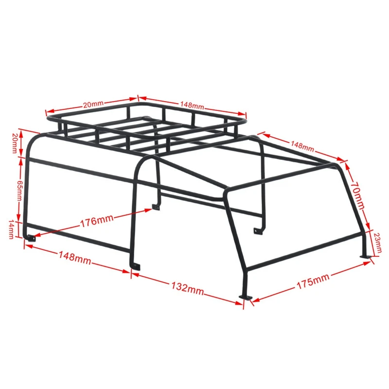 Metall Stahl Dacht räger Überroll käfig Gepäck ablage für 1/10 RC Crawler Auto rc4wd Gelande II G2 Verteidiger D90 Upgrade Teile