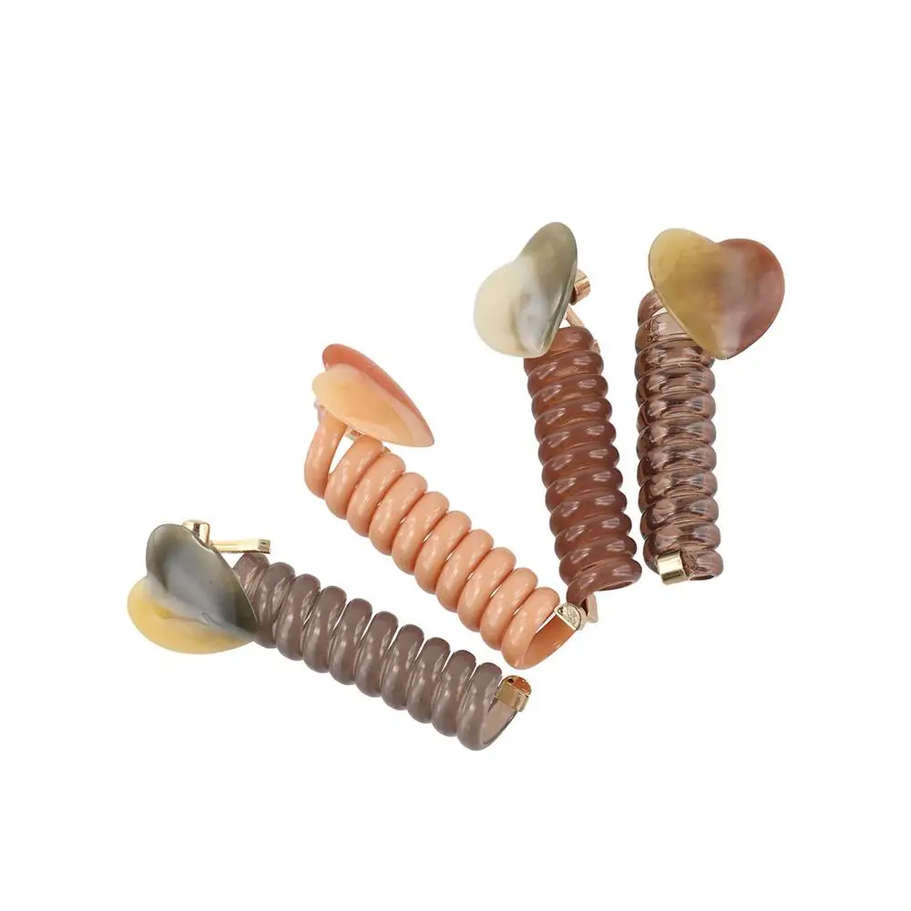 

Love Heart Telephone Wire Hair Rope Elastic Korean Style Telephone Line Headband Ponytail Holder Scrunchies Braid Hair Tie